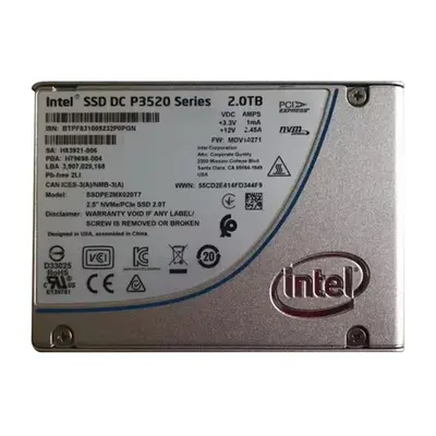 Intel SSDPE2MX020T701 | DC P3520 2TB Multi-Level Cell PCI Express 3.0 x4 NVMe U.2 2.5-Inch Solid State Drive