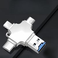 4 in 1 USB Flash Drive, High Speed USB 3.0 Memory Storage, OTG Flash Pen Drive for Android Smart Phones, PC, Laptops and More...