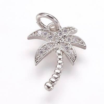 Brass Micro Pave Cubic Zirconia Pendants