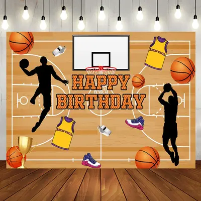 Basketball Field Sneakers Birthday Backdrop For Boy - Aperturee
