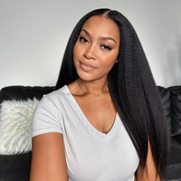 Ronashow 4*4 100% Human Hair Kinky Straight Glueless Lace Closure Wig Pre-Cut  Natural Color Lace Wig