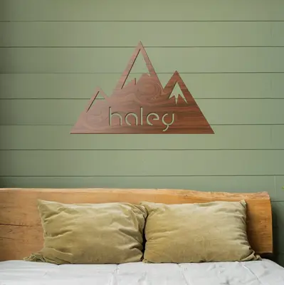Mountain Name Wood Sign