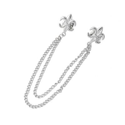 Fleur De Lis Alloy Hanging Chain Brooches
