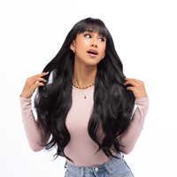 26-Inch Matte Black Gentle Wave Synthetic Wig | 【Heat Resistant】【Cap Included】 |