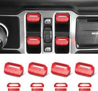 4PCS Upgraded Window Switch Button Cover Compatible with Jeep Wrangler JL JLU 2018-2025 and Gladiator JT 2020 2021 2022 2023 ...