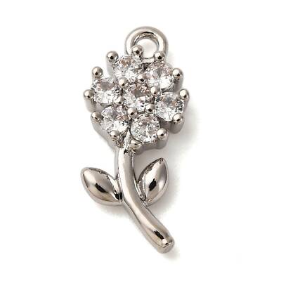 Brass Micro Pave Cubic Zirconia Pendants