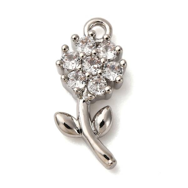 Brass Micro Pave Cubic Zirconia Pendants