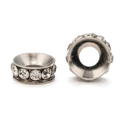Brass Rhinestone Spacer Beads