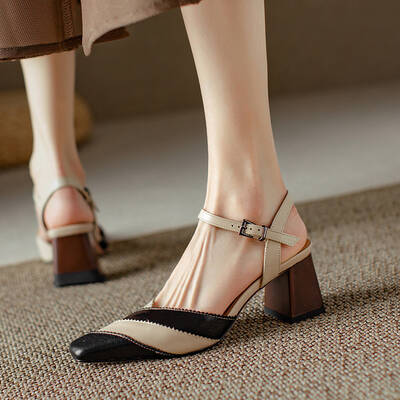CHIKO Latesha Square Toe Block Heels Slingback Shoes