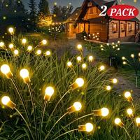 2 Pack Solar Garden Lights - New Upgraded Solar Swaying Light, Sway By Wind, Solar Outdoor Lights, Yard Patio Pathway Decorat...