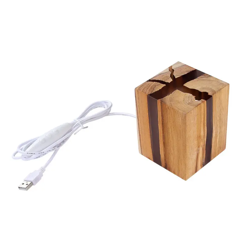 Creative Adjustable Table Lamp | Color: Cracked wood lamp 5V | Electrical outlet: USB