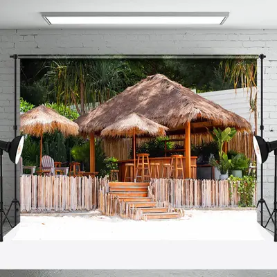 Beach Tropical Bar Summer Seaside Holiday Backdrop - Aperturee