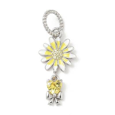 925 Sterling Silver Pave Cubic Zirconia with Enamel Pendants