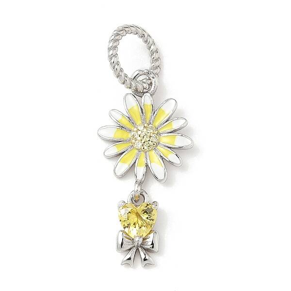 925 Sterling Silver Pave Cubic Zirconia with Enamel Pendants
