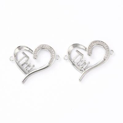 Brass Micro Pave Clear Cubic Zirconia Links