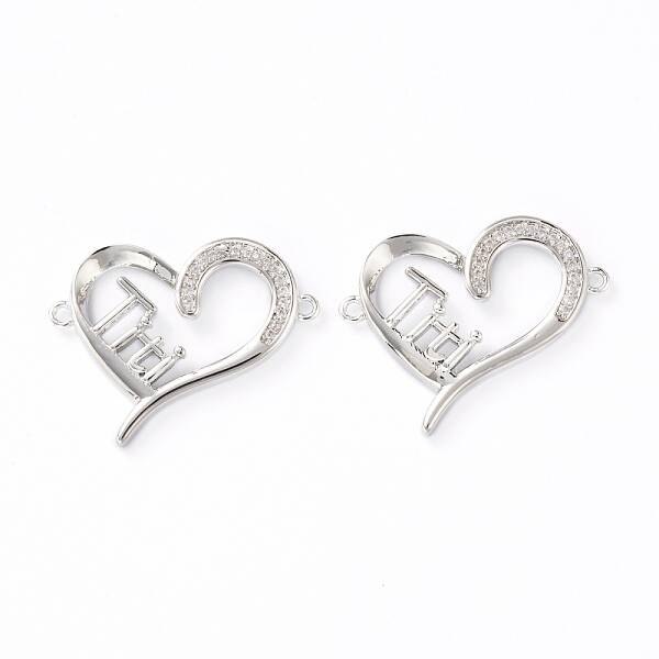 Brass Micro Pave Clear Cubic Zirconia Links