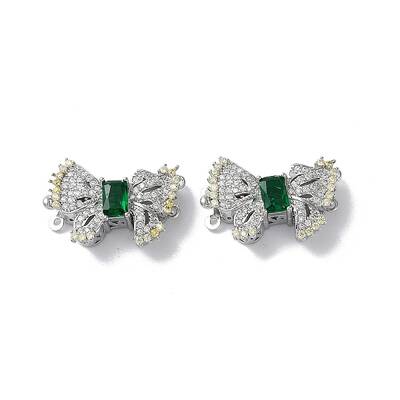 Brass Micro Pave Clear Cubic Zirconia Box Clasps