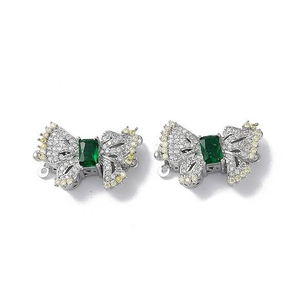 Brass Micro Pave Clear Cubic Zirconia Box Clasps