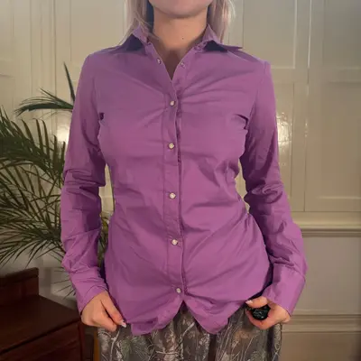 Baci & Abbracci Shirt - Medium Purple Cotton Blend