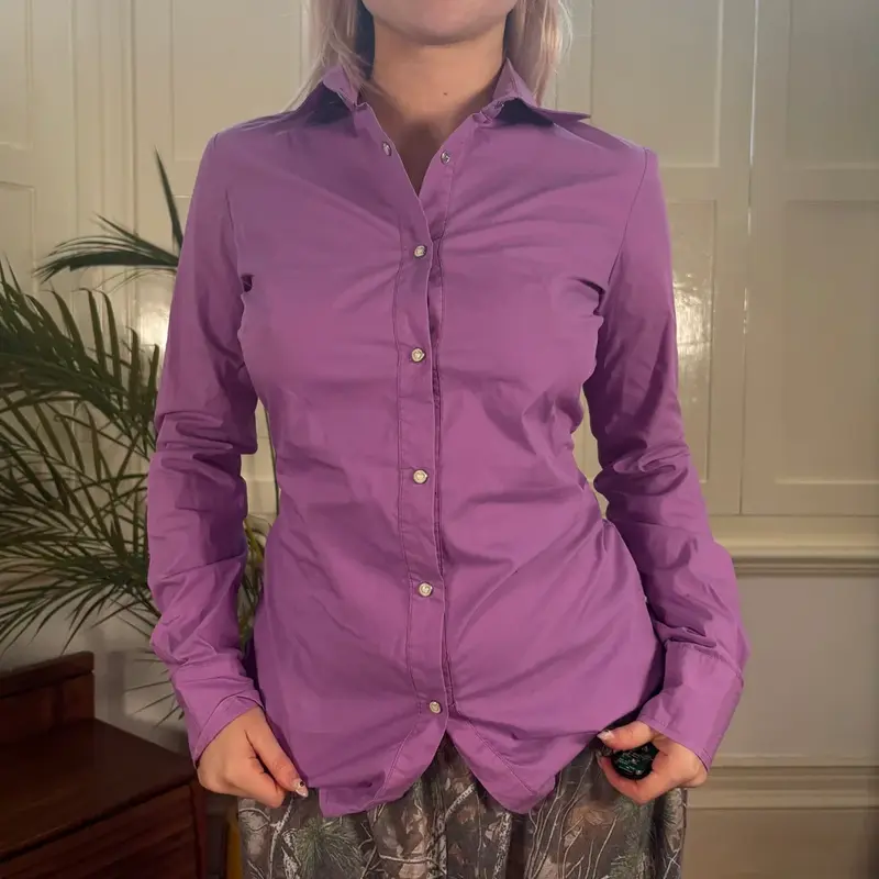 Baci & Abbracci Shirt - Medium Purple Cotton Blend