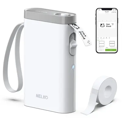 NELKO P21 mini label maker comes with tape, Portable Bluetooth sticker printer. For storage, home instax miniprinter, Springt...