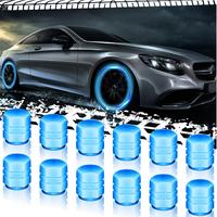 Luminous Tire Valve Stem Caps - 12PCS Glow in the Dark Blue Air Caps for Cars, Trucks, SUVs, Motorcycles, Universal Fit, Corr...