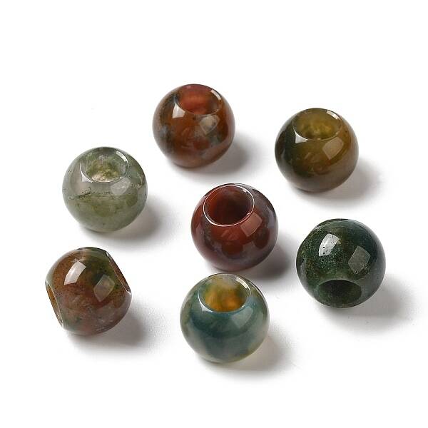 Natural Indian Agate Gemstone European Beads