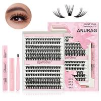 DIY  Eyelash Extension Kit 24 Eyelash Set Kit Individual Eyelashes Natural 9-17mm Kit with Applicator Tools Inside: Eyelash A...