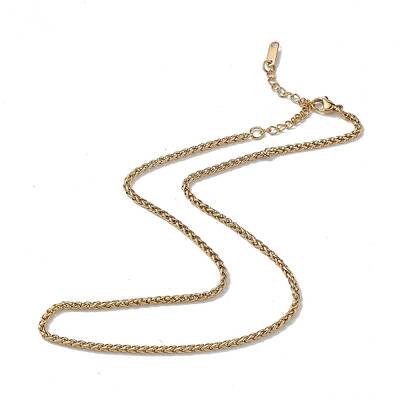 Ion Plating(IP) 304 Stainless Steel Wheat Chain Necklace for Men Women