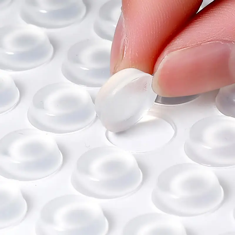 Silicone Cabinet Door Buffer Pad, 64pcs Self Adhesive Slam Noise Dampening Protector, Adhesive Pad Dot for Furniture, Cupboar...