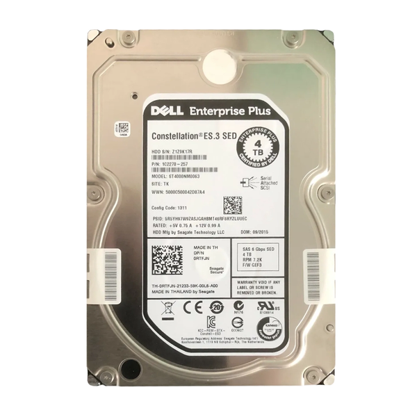 0RTFJN Dell 4TB 6Gb/s SAS 7200 3.5-Inch Hard Drive