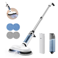 iDOO Cordless Electric Spin Mop with LED Headlight, Water Spray, 150min Runtime, Removable Battery & Large Tank,Home Floor Cl...