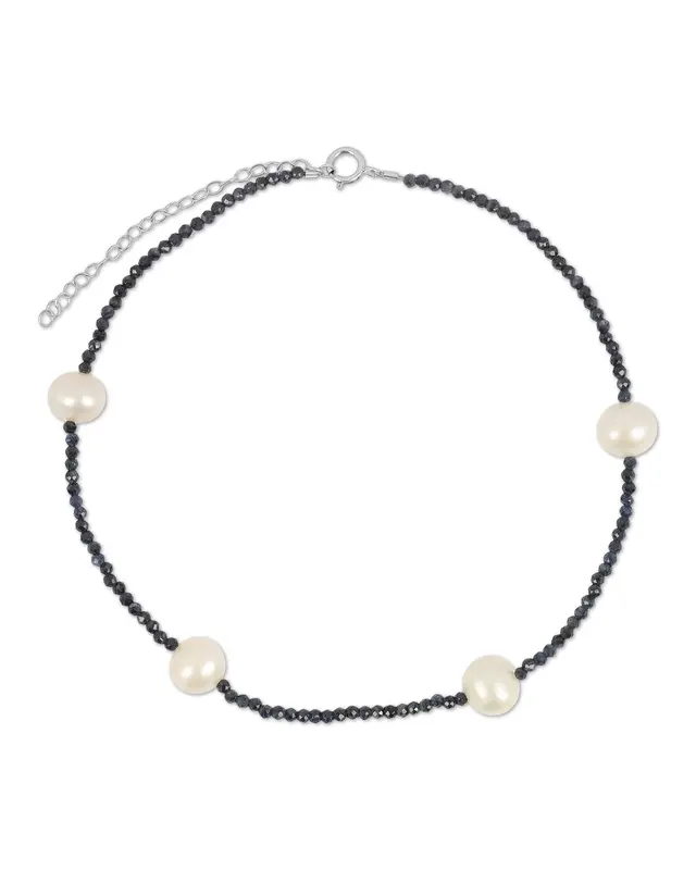 Grady Anklet - Multiple Colors | Metal Color: Silver | Gemstone: Sapphire