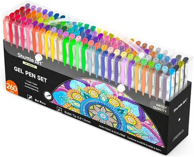Shuttle Art 260 Pack Gel Pens Set, 130 Colors with 130 Refills for Adults Coloring Books Drawing Crafts Scrapbooking Journali...