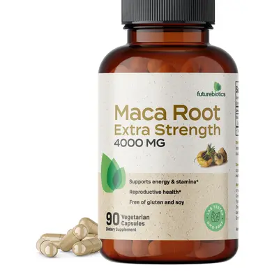 Futurebiotics Maca Root Extra Strength – 4000 mg per Serving, 10:1 Extract, Non-GMO, Gluten-Free, Soy-Free, Vegan Capsules