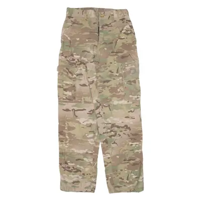 FOX APPAREL US Army Cargo Camo Mens Trousers Green Regular Straight W27 L29