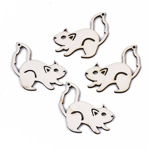Autumn Theme Unfinished Natural Poplar Wood Pendants