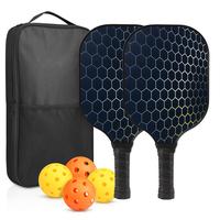 Pickleball Paddles Set of 2, Lightweight Fiberglass Surface Pickleball Set, with 2 Pickleball Rackets, 4 Pickleball Balls
