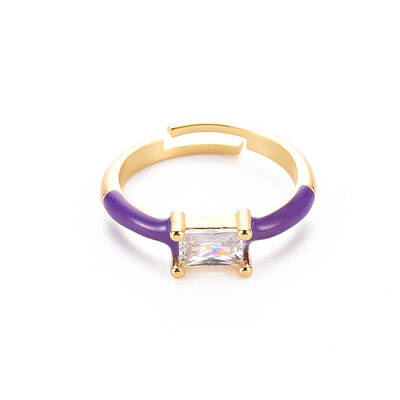 Brass Enamel Cuff Rings