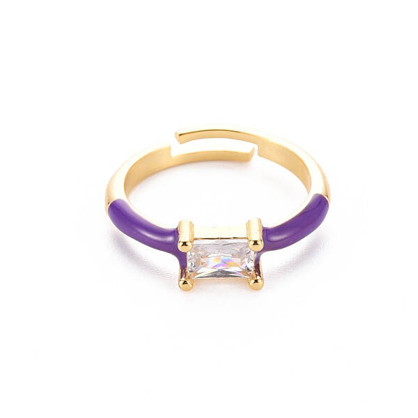 Brass Enamel Cuff Rings