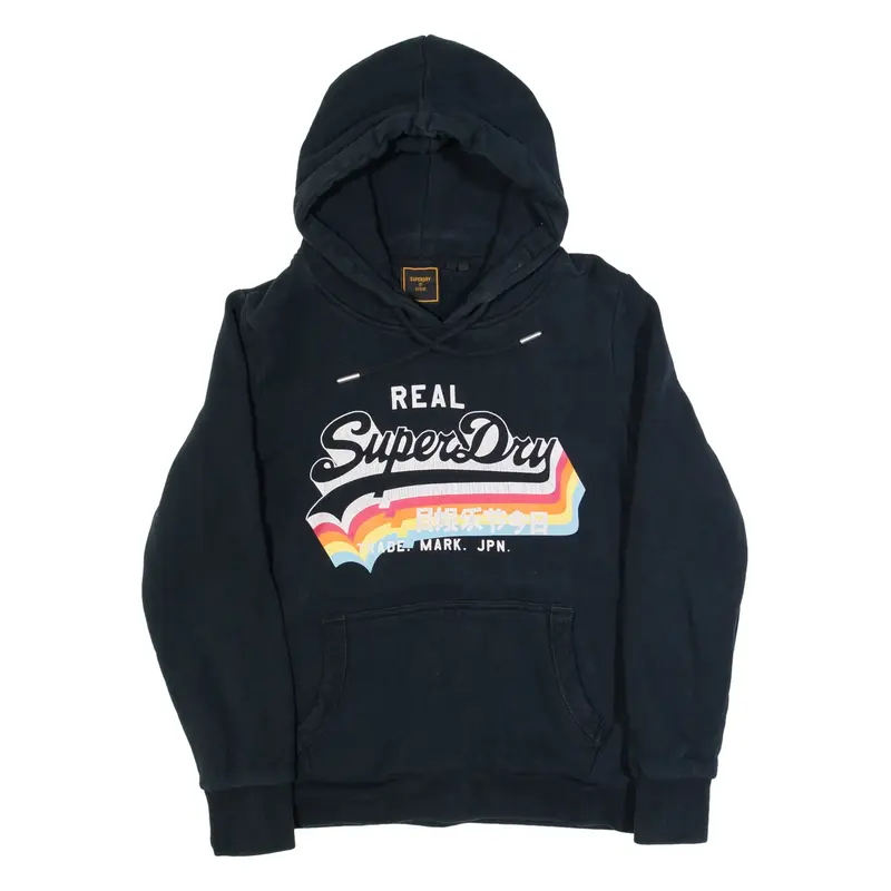 SUPERDRY Womens Black Hoodie UK 14