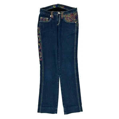 Slim Coogi Embroidered Jeans - 27W UK 4 Blue Cotton Blend