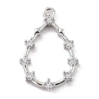 Eco-Friendly Brass Micro Pave Clear Cubic Zirconia Pendants