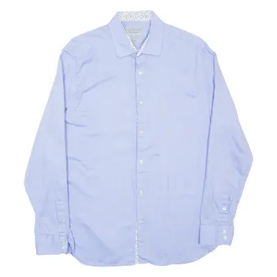 TED BAKER Endurance Mens Shirt Blue Spotted Long Sleeve L