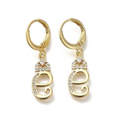 Brass Clear Cubic Zirconia Hoop Earrings