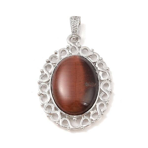 Dyed & Heated Natural Red Tiger Eye Pendants