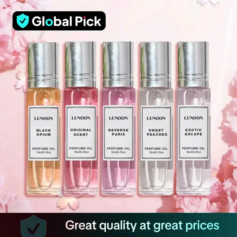 Roll-on Perfume for Women, 5 Counts/set Portable Long Lasting Scent Luxurious Fragrances Roll on Cologne for Women, Floral Sc...