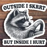 Raccoon Driving Car Sticker, 1 Count Funny Car Decal, Car Exterior Decoration Accessories for Car Body Window, Truck Decals,...