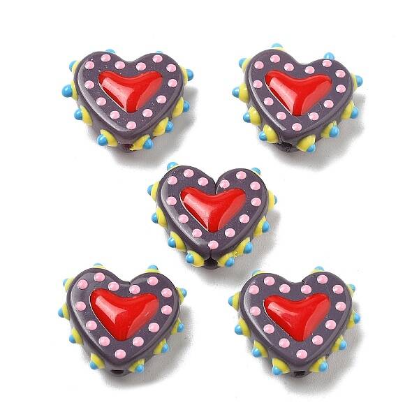 Handmade Lampwork Bumpy Beads Heart