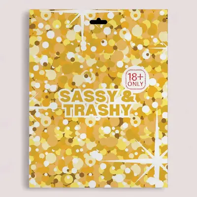 Sassy & Trashy Bundle - bag, sticker pack, and keychain - funny, sarcastic bundle for ladies - contains swear words & adult h...